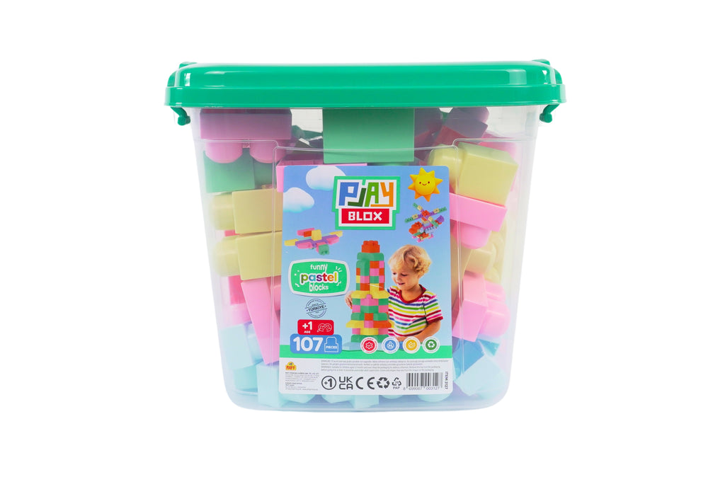 Play Blox Pastel Building Blocks - 107 PCS Bucket