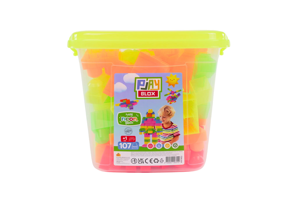 Play Blox Neon Building Blocks - 107 PCS Bucket