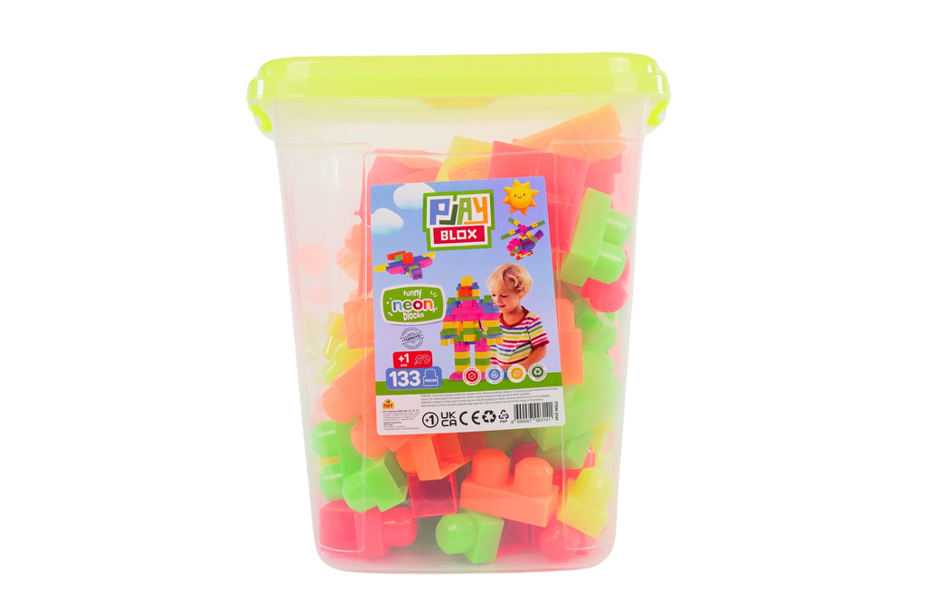 Play Blox Neon Building Blocks - 133 PCS Bucket
