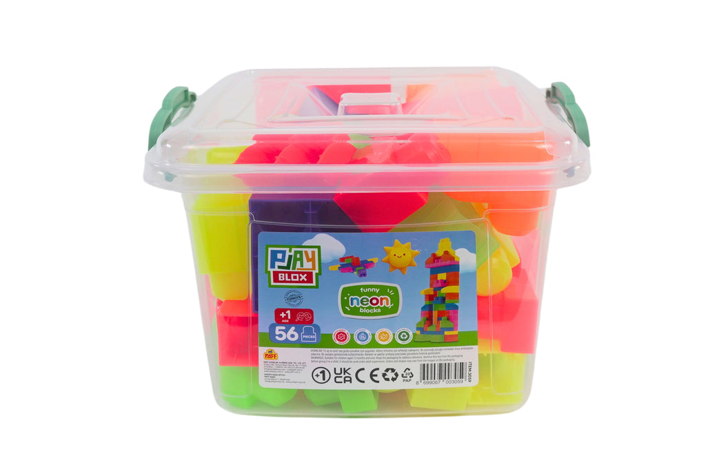 Play Blox Neon Building Blocks - 56 PCS Bucket