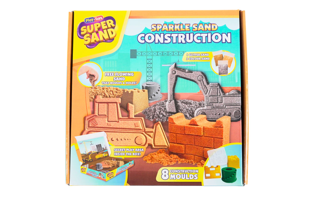 Super Sand Construction Set - Sparkling Colours & Building Moulds